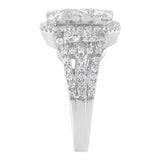 14K White Gold 2 1/4 Cttw Diamond Cocktail Cluster Ring (G-H Color, SI2-I1 Clarity) - Size 7
