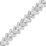 0.90 Carat Genuine White Diamond .925 Sterling Silver Bracelet