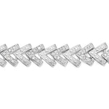0.90 Carat Genuine White Diamond .925 Sterling Silver Bracelet