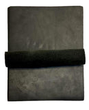 Black Crazy Horse Cowhide – Distressed Wax/Oil Finish, 1.8–2.0 mm (4–5 oz), Pre-Cut Leather Sheets (8.5" × 11")