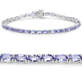 8.75 Carat Genuine Tanzanite .925 Sterling Silver Bracelet