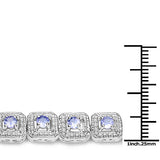 2.40 Carat Genuine Tanzanite .925 Sterling Silver Bracelet