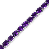 12.58 Carat Genuine Amethyst .925 Sterling Silver Bracelet
