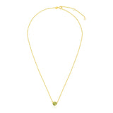 14k Yellow Gold 17 inch Necklace with Round Peridot