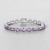 14.40 Carat Genuine Amethyst .925 Sterling Silver Bracelet