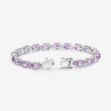 14.40 Carat Genuine Amethyst .925 Sterling Silver Bracelet