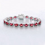 15.30 Carat Genuine Garnet .925 Sterling Silver Bracelet