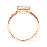 10K Rose Gold 1/3 Cttw Invisible Set Princess Cut Diamond Composite Square Shape Ring (H-I color, I1-I2 clarity) - Size 5
