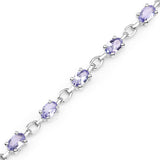 3.12 Carat Genuine Tanzanite .925 Sterling Silver Bracelet