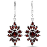 20.24 Carat Genuine Garnet .925 Sterling Silver 3 Piece Jewelry Set (Ring, Earrings, and Pendant w/ Chain)