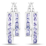 1.40 Carat Genuine Tanzanite .925 Sterling Silver Earrings
