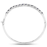 3.08 Carat Genuine Blue Sapphire .925 Sterling Silver Bangle