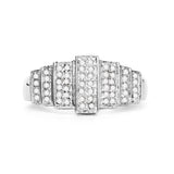 14K White Gold Plated 0.26 Carat Genuine White Diamond .925 Sterling Silver Ring