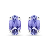 0.50 Carat Genuine Tanzanite .925 Sterling Silver Earrings