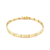 14k Yellow Gold Greek Fret Design Fancy Bracelet