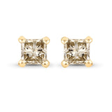 0.31 Carat Genuine Champagne Diamond 14K Yellow Gold Earrings (I1-I2)