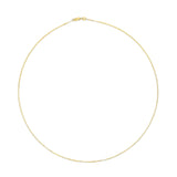 Solid 14K Yellow Gold 0.75mm Classic Box Chain Necklace. Unisex Chain - Size 16 Inches