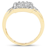 14K Yellow Gold Plated 0.23 Carat Genuine White Diamond .925 Sterling Silver Ring