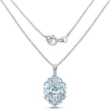 10.06 Carat Genuine Blue Topaz .925 Sterling Silver Pendant