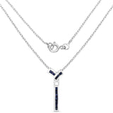 0.72 Carat Genuine Blue Sapphire .925 Sterling Silver Pendant