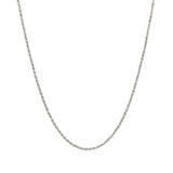 14k White Gold Adjustable Rope Chain 1.0mm