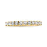 14K Yellow Gold Plated .925 Sterling Silver 1/2 cttw Shared Prong Set Brilliant Round-Cut Diamond 11 Stone Band Ring (J-K Color, SI1-SI2 Clarity) - Size 7