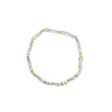 10K Two-Tone 2.00 Cttw Diamond "X" and Wave Link Bracelet (H-I Color, I1-I2 Clarity) - 7" Inches