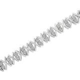 Sterling Silver rose-cut Diamond X-Link Bracelet (1 cttw, I-J Color, I2-I3 Clarity)