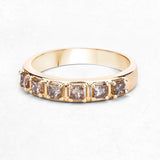 0.49 Carat Genuine Champagne Diamond 14K Yellow Gold Ring (I1-I2)