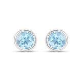 1.20 Carat Genuine Blue Topaz .925 Sterling Silver Earrings