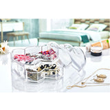 Box Up Heart Lid Jewelry Box Clear Organizer 10.5x15.5x10cm