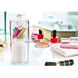 Box Up Clear Double Tier Cotton Pad and Swab Holder 19cm