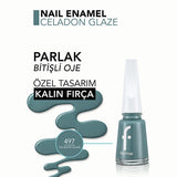 Flormar Nail Enamel High Pigment 497 Celadon Glaze - Long-Lasting Nail Polish