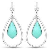 8.80 Carat Genuine Crysopharse .925 Sterling Silver Earrings