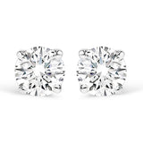 IGI Certified 14K White Gold 1.0 Cttw 4-Prong Set Brilliant Round-Cut Solitaire Natural Diamond Push Back Stud Earrings (G-H Color, I1-I2 Clarity)