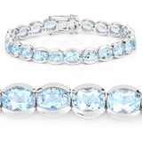 44.00 Carat Genuine Blue Topaz .925 Sterling Silver Bracelet