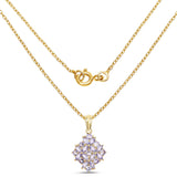 14K Yellow Gold Plated 2.58 Carat Genuine Tanzanite .925 Sterling Silver Pendant