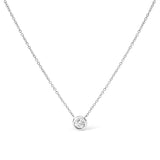2 Micron 14K Rose Gold Plated Sterling Silver Bezel-Set Diamond Solitaire Pendant Necklace (1/3 cttw, H-I Color, I1-I2 Clarity)