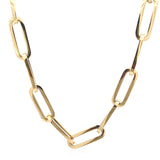 14k Yellow Gold Extra Wide Paperclip Chain Necklace