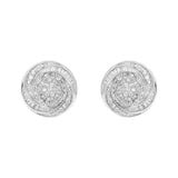 .925 Sterling Silver 1/4 Cttw Baguette and Round Diamond Swirl Love Knot Stud Earrings (I-J Color, I3 Clarity)