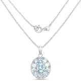 7.65 Carat Genuine Blue Topaz .925 Sterling Silver Pendant