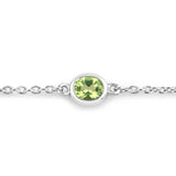 1.75 Carat Genuine Peridot .925 Sterling Silver Bracelet