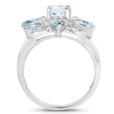 2.92 Carat Genuine Blue Topaz .925 Sterling Silver Ring