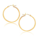 10k Yellow Gold Polished Hoop Earrings (25 mm)