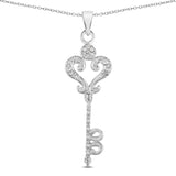 0.10 Carat Genuine White Diamond .925 Sterling Silver Pendant