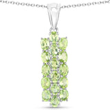8.84 Carat Genuine Peridot .925 Sterling Silver 3 Piece Jewelry Set (Ring, Earrings, and Pendant w/ Chain)