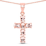 14K Rose Gold Plated 2.58 Carat Genuine Morganite .925 Sterling Silver Pendant