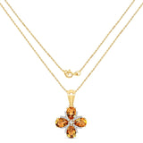 2.46 Carat Genuine Madeira Citrine and White Topaz .925 Sterling Silver Pendant