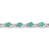 3.08 Carat Genuine Emerald .925 Sterling Silver Bracelet