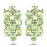 8.84 Carat Genuine Peridot .925 Sterling Silver 3 Piece Jewelry Set (Ring, Earrings, and Pendant w/ Chain)